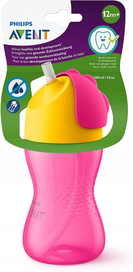 Kubek ze słomką Philips Avent 300 ml czerwony