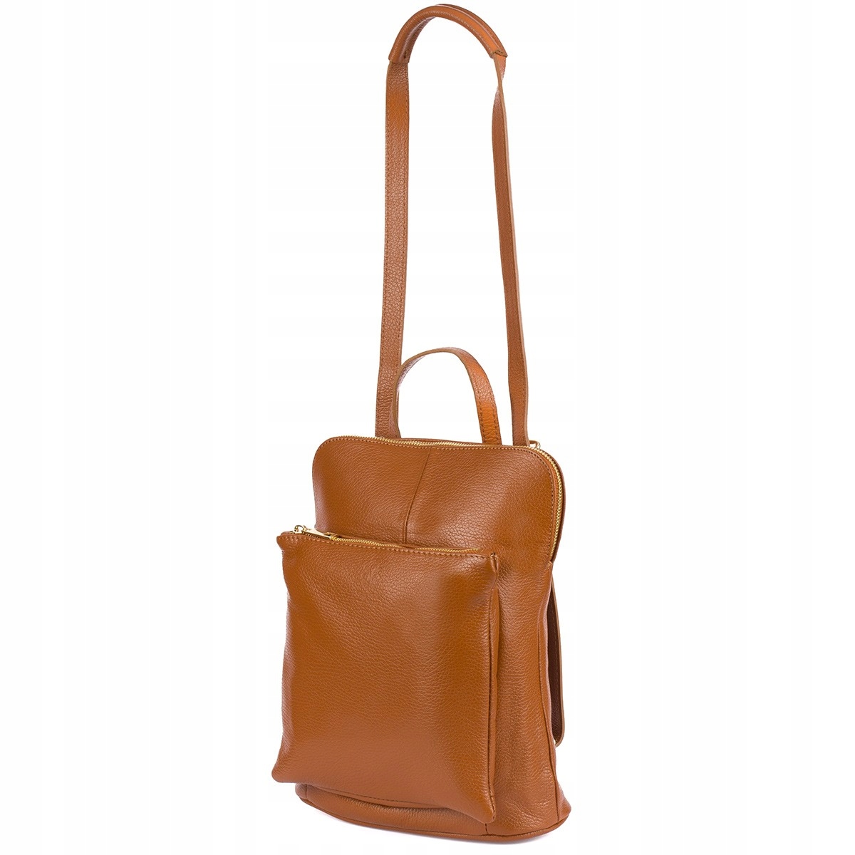 Kožený batoh, taška 2v1, elegantní, A4, italský, prostorný, camel