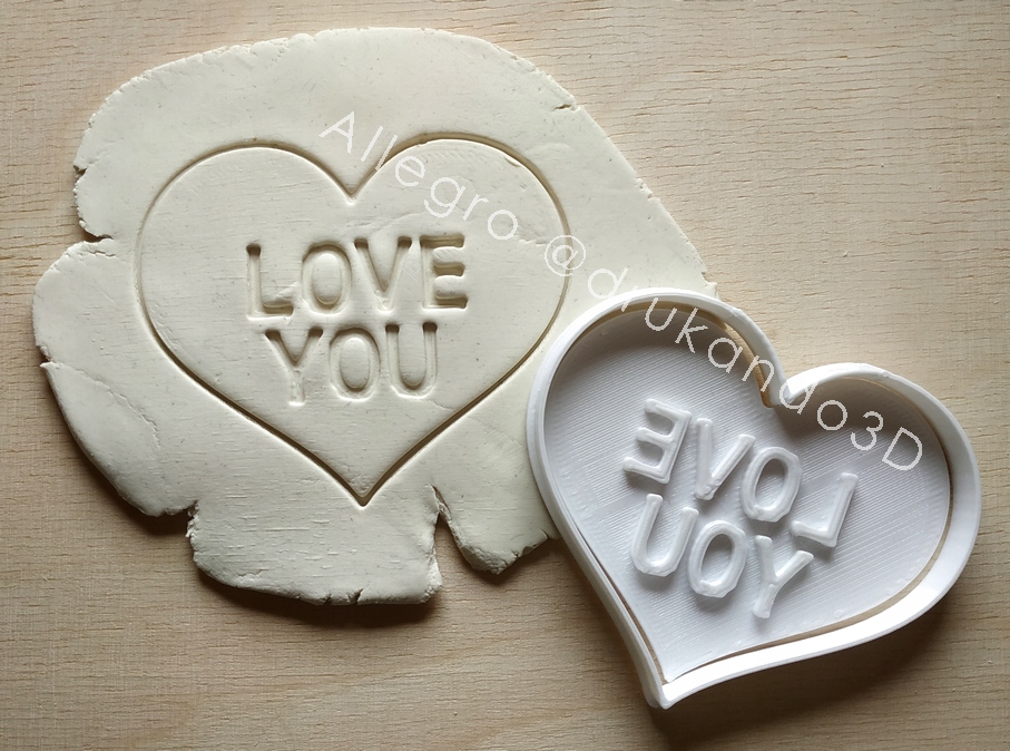 Foremka stempel do ciastek WALENTYNKI love you