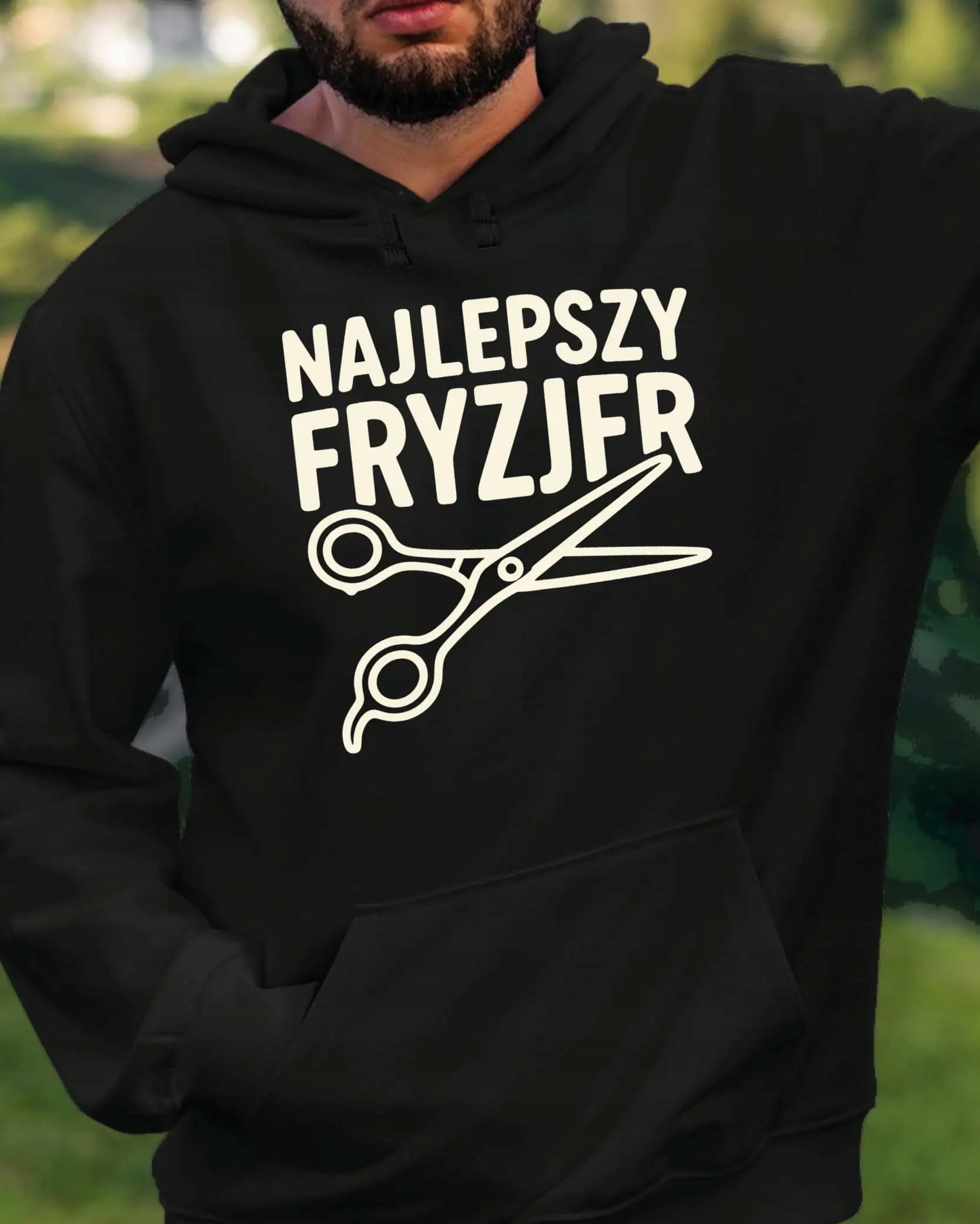 Mikina s kapucí Dárek pro kadeřníky Nejlepší kadeřník Černá M
