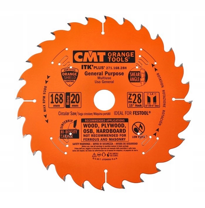 Kotoučová pila 168 mm pro univerzální řezání Cmt 271.168.28H