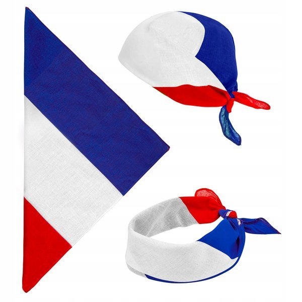 

Chusta Bandana Na Głowę Flaga Francji Pionowe Pasy