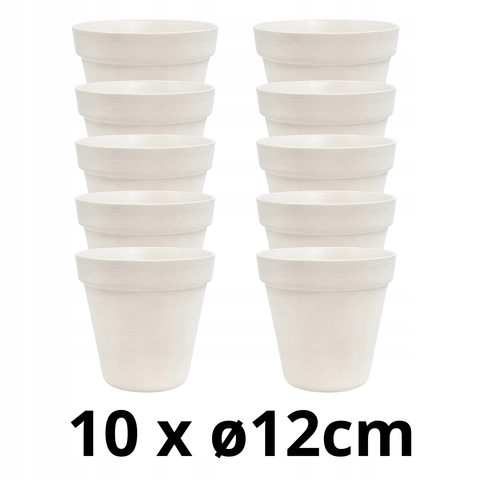 10 x Doniczka w Stylu LOFT 12 cm, 740ml, Eko, UV Odporna, Biały