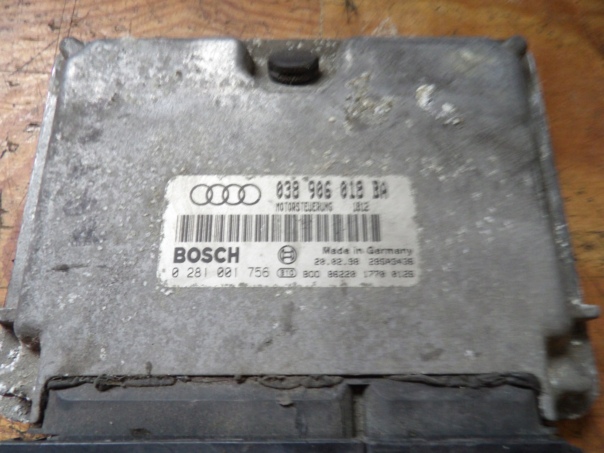 Audi A3 and 8L computer, control unit 1,9TDI 038906018BA 0281001756