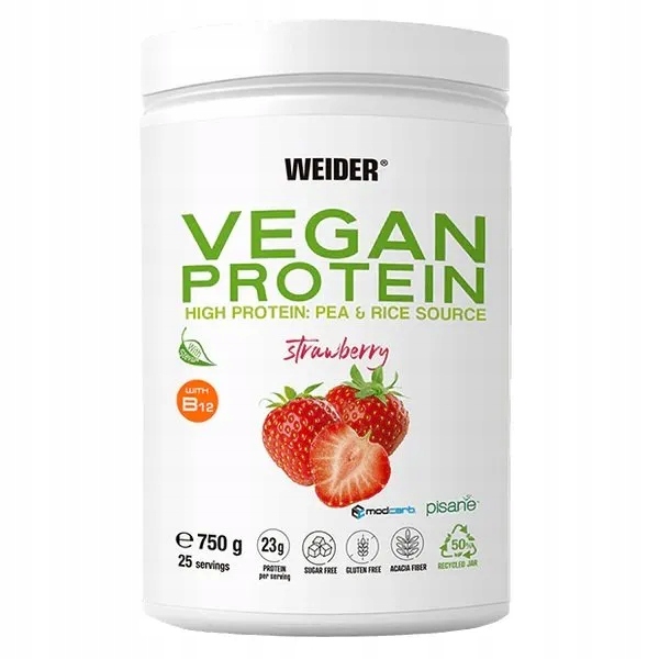 Weider Protein Vegan Protein Příchuť Jahodový prášek 750 g