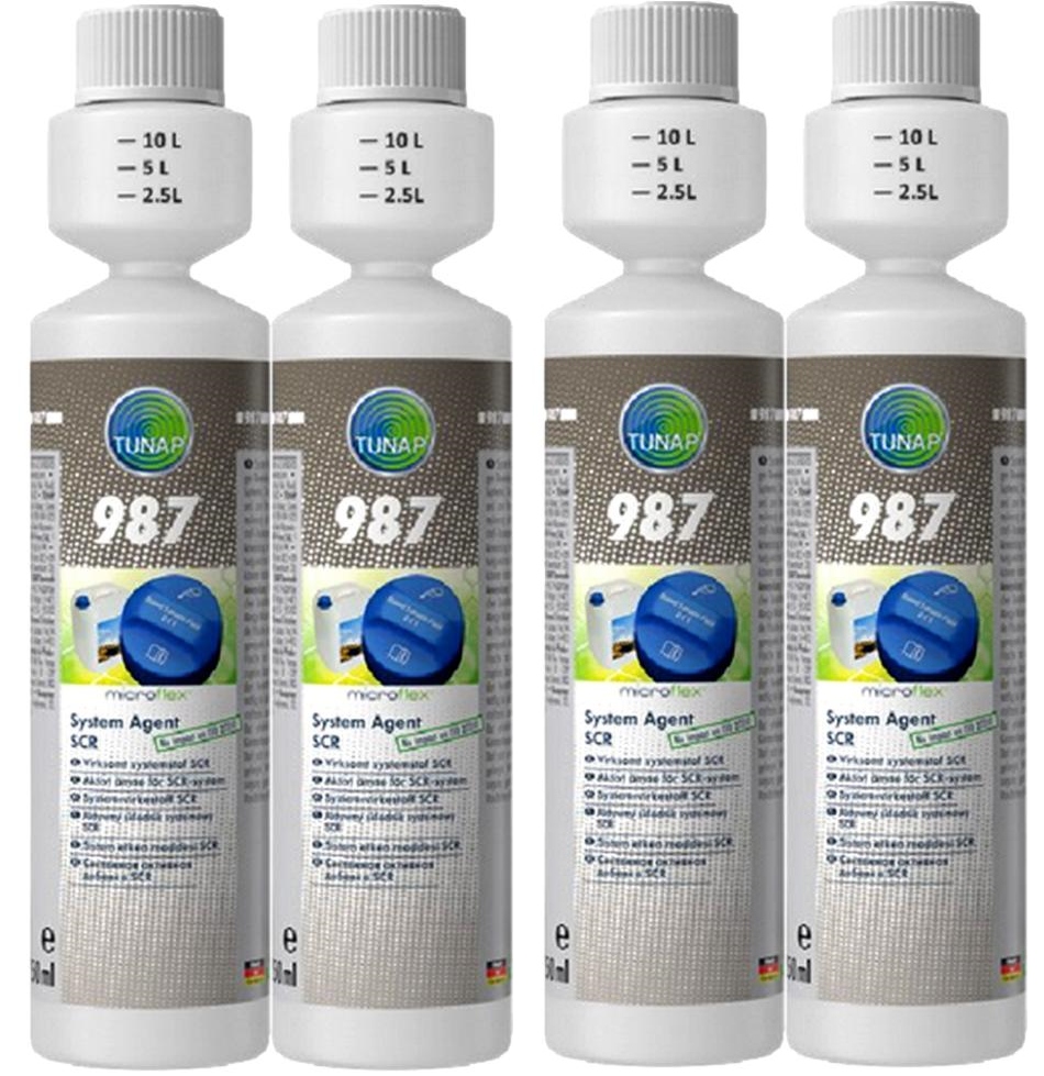 4 X Tunap Aktívny Čistiaci Prípravok Na Scr Systémy S Prídavkom Adblu 250 ML 987
