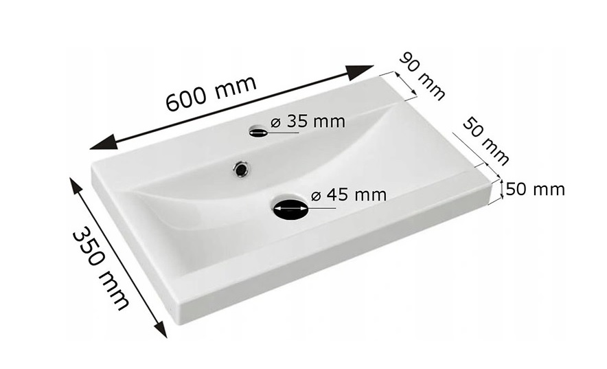 Meble łazienkowe Szary 60cm ETNA zestaw 4 elementy Kolor frontów szary