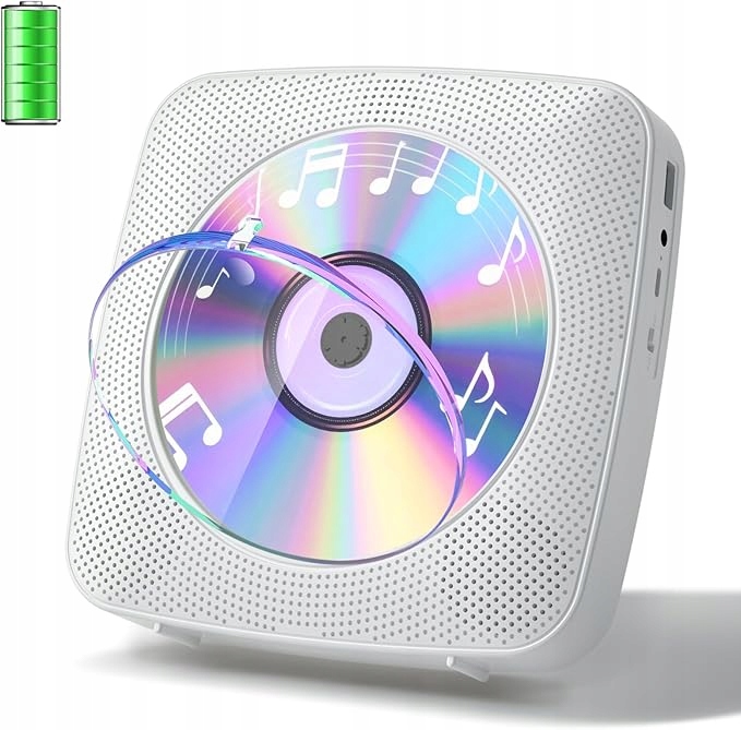 Přenosný CD přehrávač s Bluetooth 1800 mAh HiFi Fm rádio podporuje Usb Aux