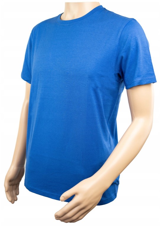 T-SHIRT MĘSKI KOSZULKA PRZEWIEWNA BAWEŁNIANA SPORTOWA NIEBIESKA 180G XL