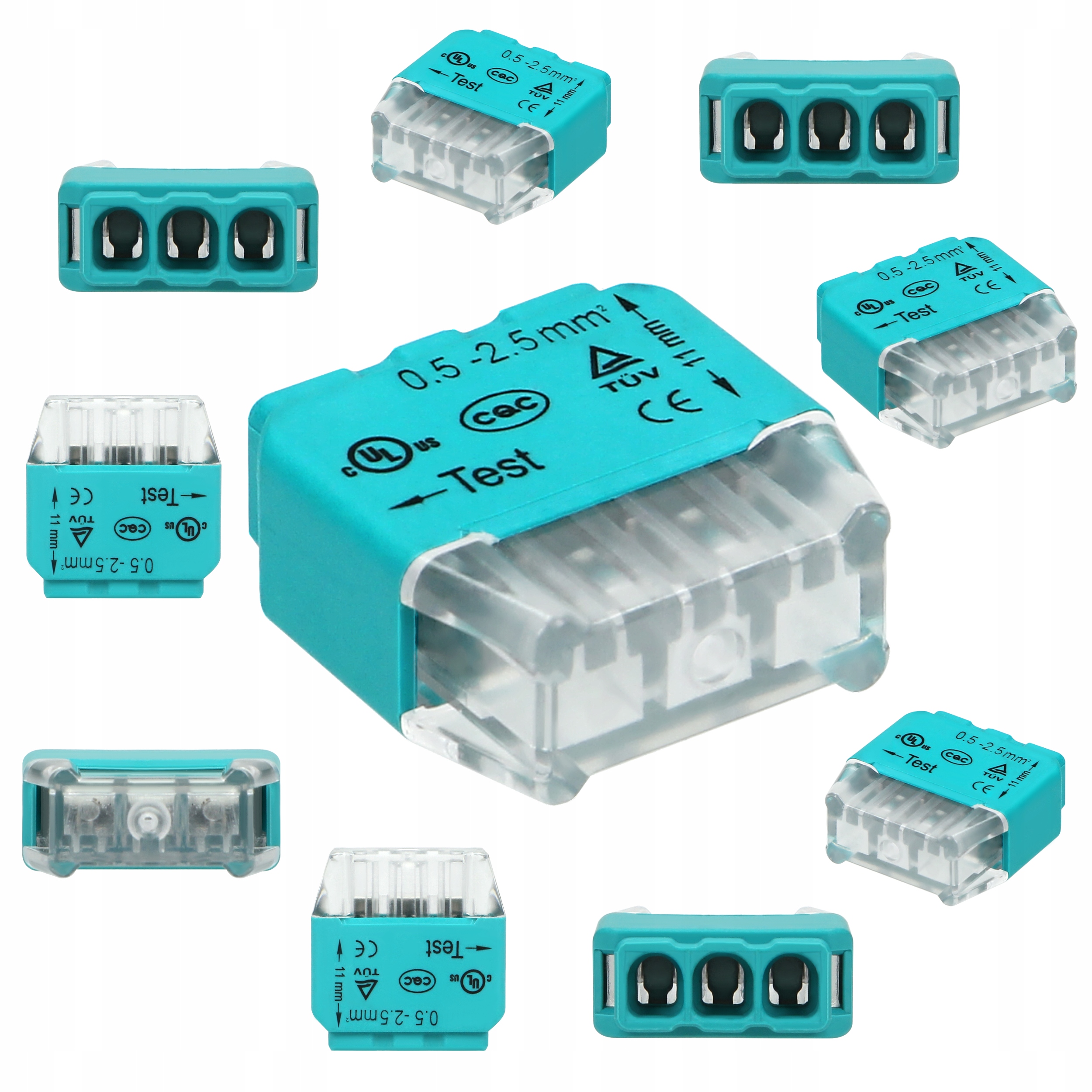 

Szybkozłączka Złączka Na Drut 3x2,5mm² 10 Sztuk