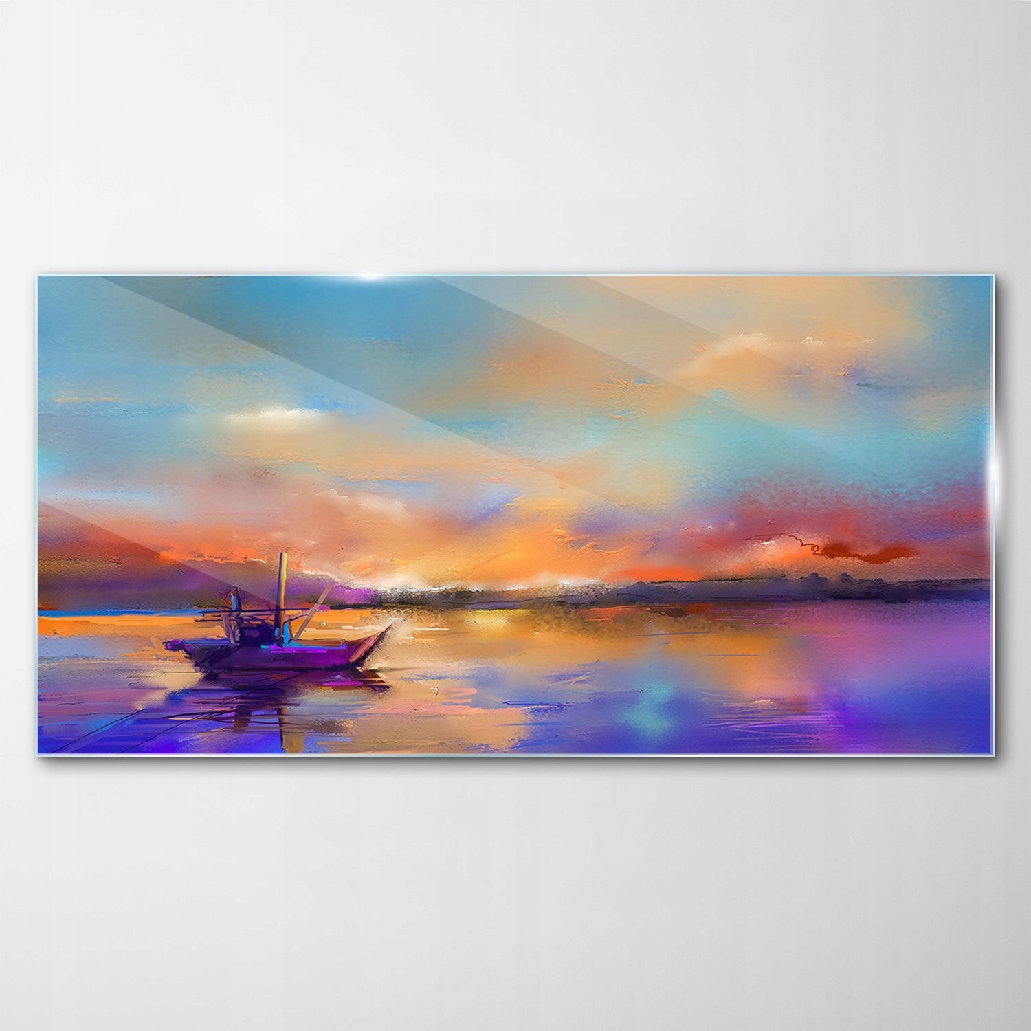 Obraz Sklenený dekor Akvarely Námorná Loď Voda 120x60