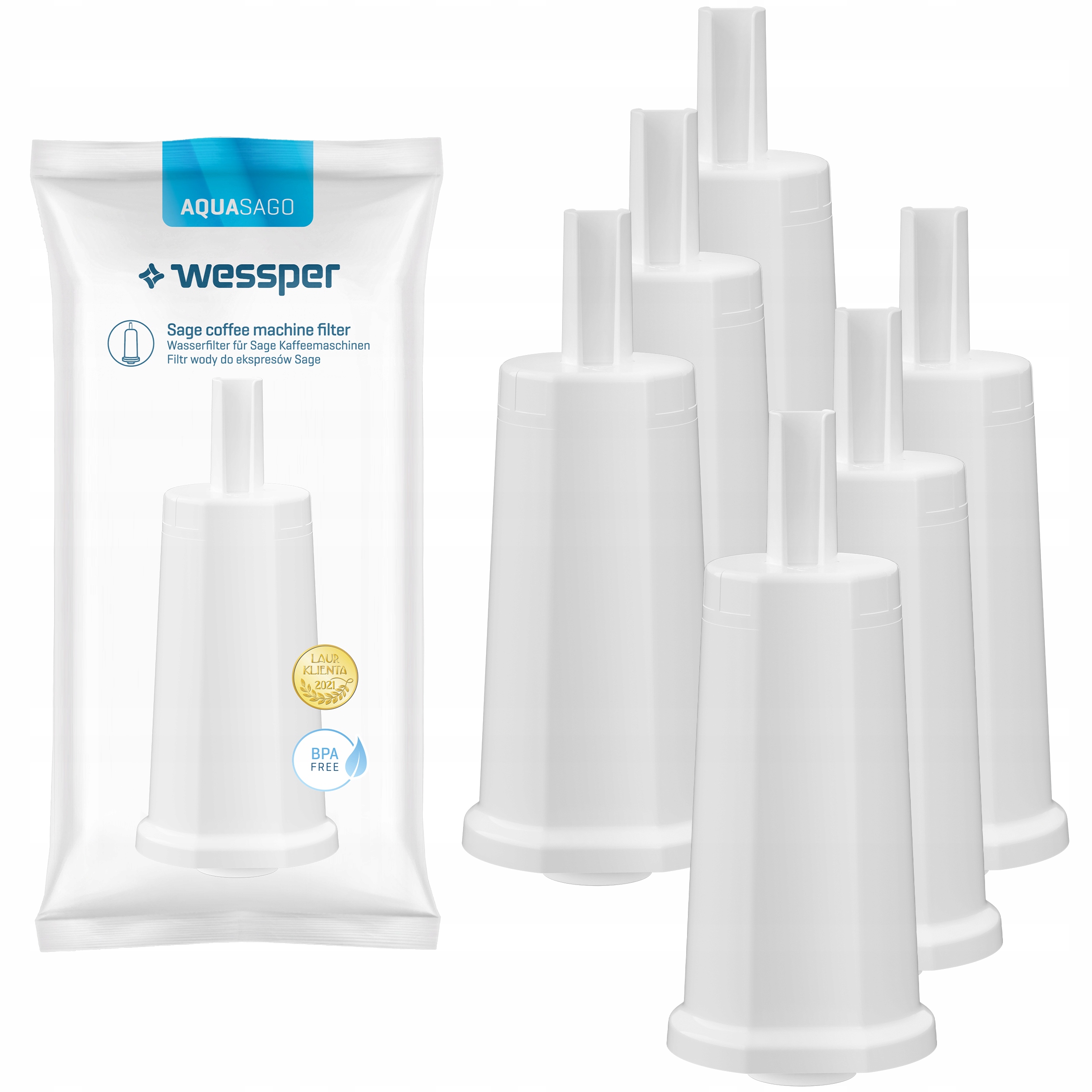 Wkład filtrujący filtr Wessper do ekspresu Sage BES870 BES840 BES810 6x