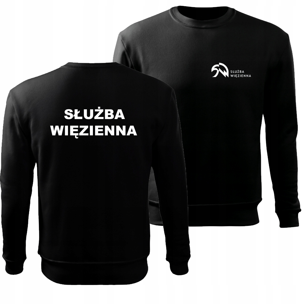 

Męska Bluza z nadrukiem Służba Więzienna, bluza Sw