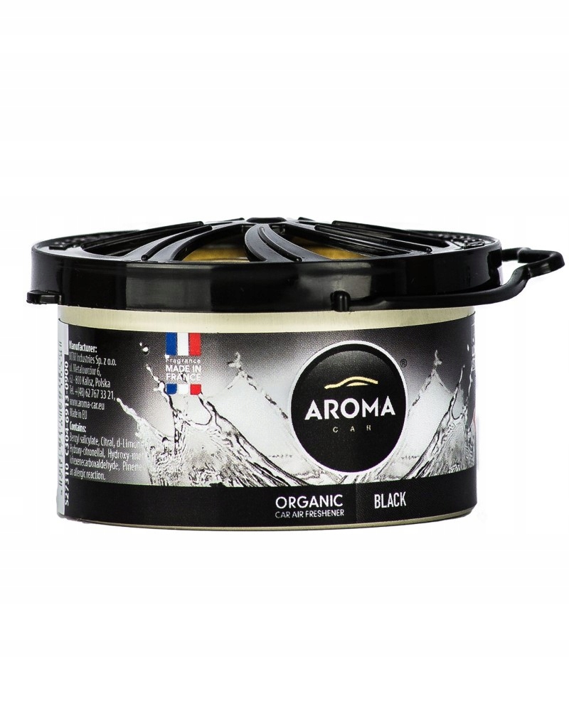 AROMA CAR Organic BLACK zapach samochodowy puszka Rodzaj puszki zapachowe