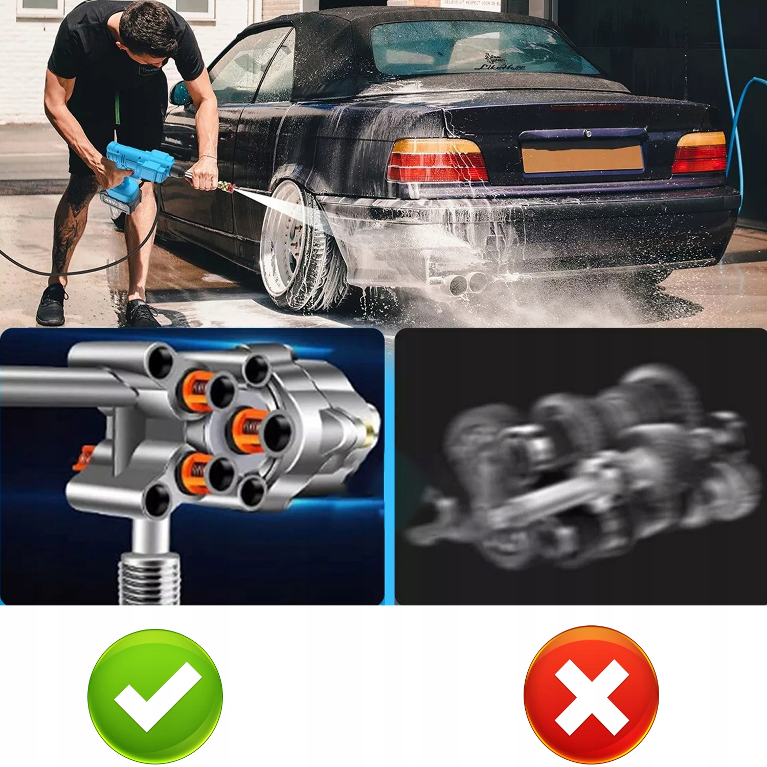 MYJKA WYSOKOCIŚNIENIOWA, BEZPRZEWODOWA, LEKKA, DO DOMU Rodzaj pompy mosiężna