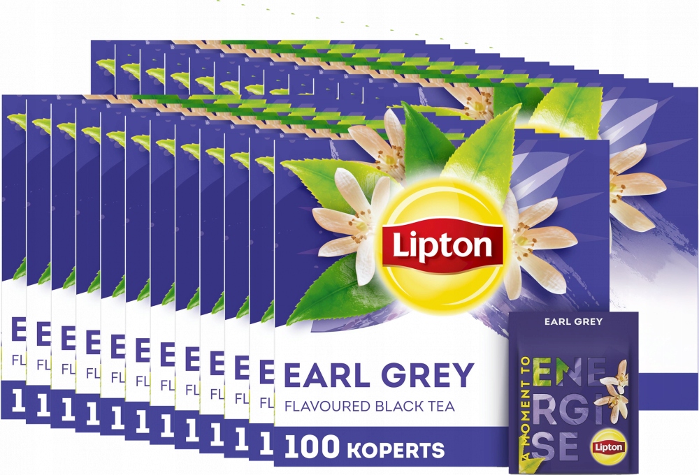 Herbata Earl Grey czarna w kopertach Lipton Classic 100szt x24