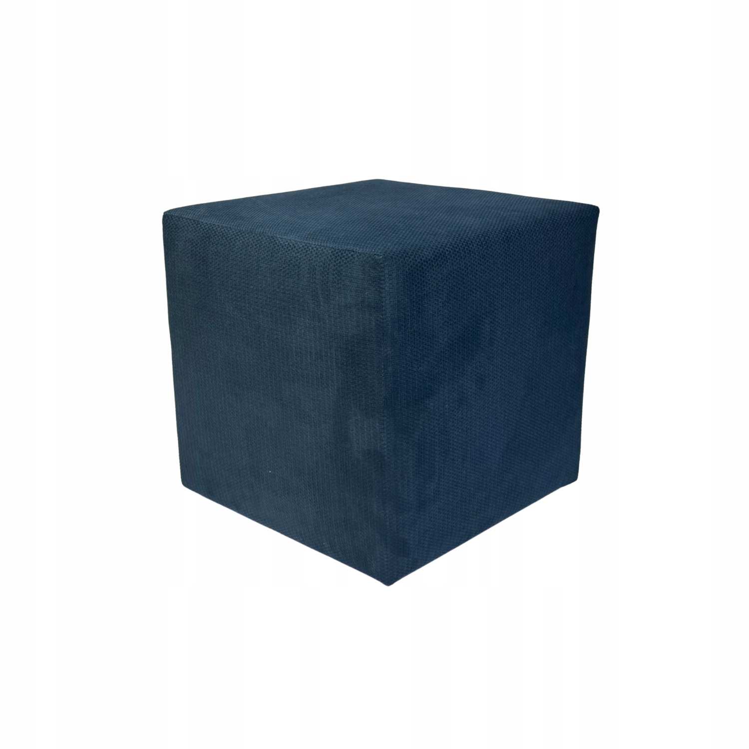 Taburet čtvercová z makalu, jemný plyš s výstupky, tmavě modrá