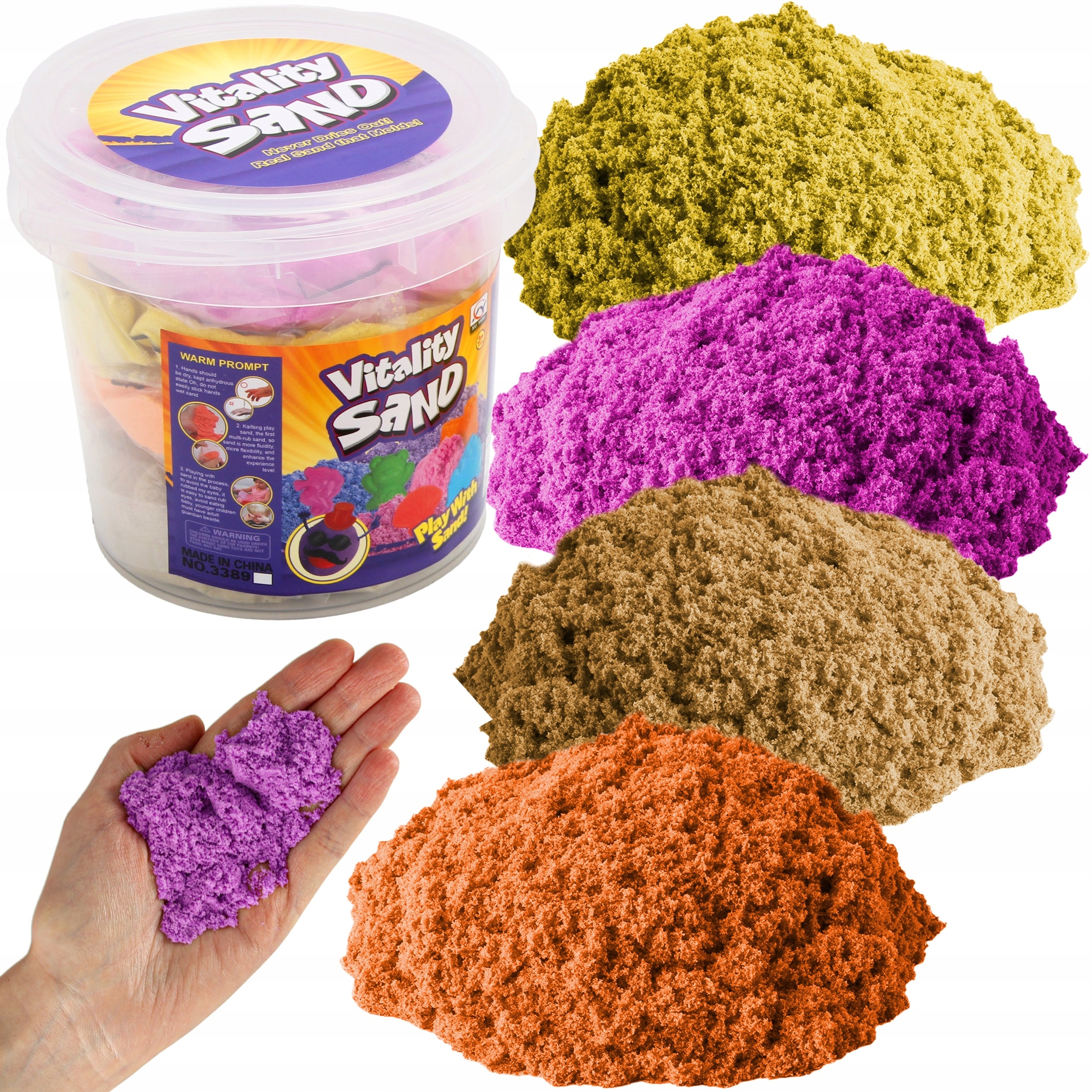 PIASEK Kinetyczny w wiaderku 4 kol. 1 kg