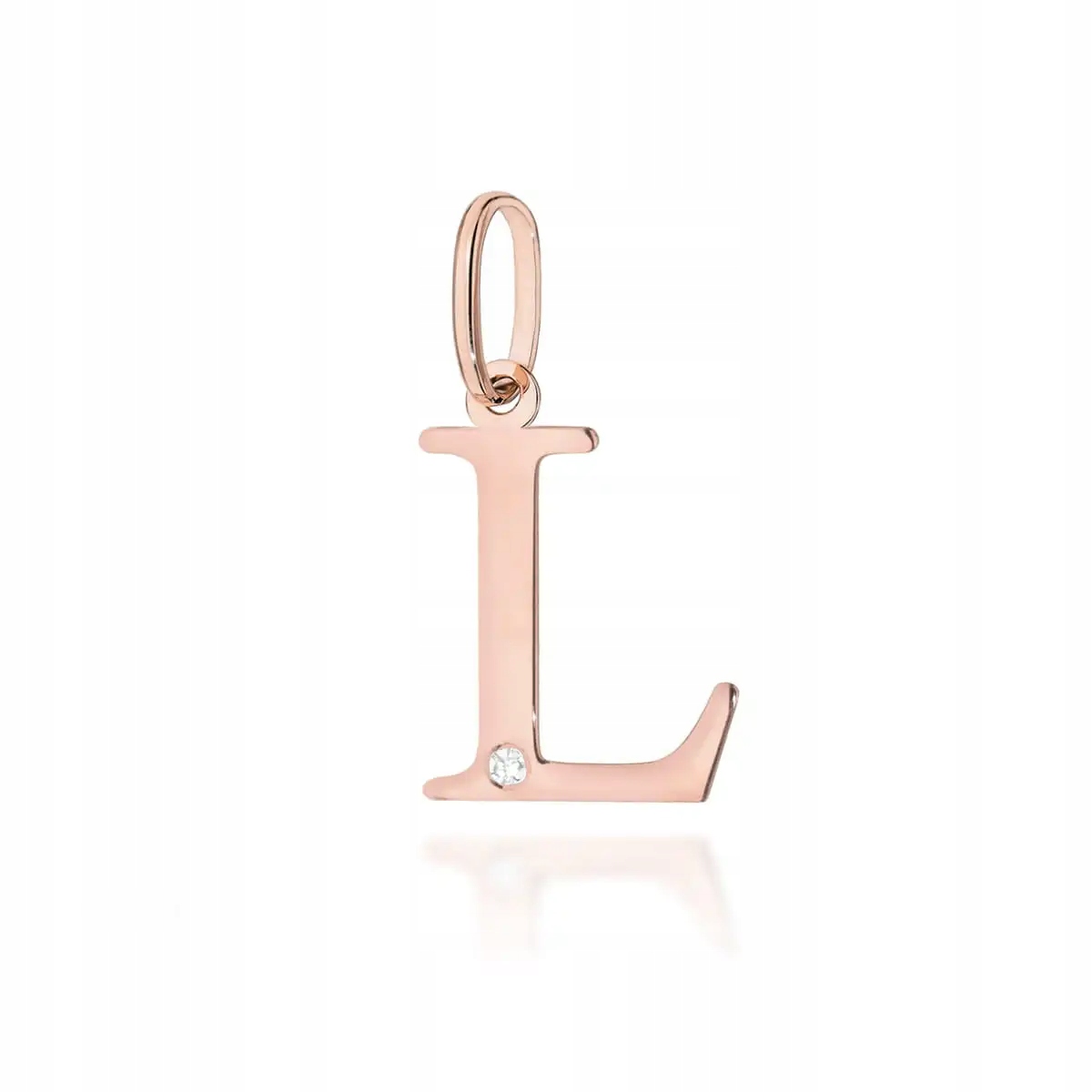 Přívěsek ze zlata 585 s diamantem písmeno L růžové zlato módní a efektní