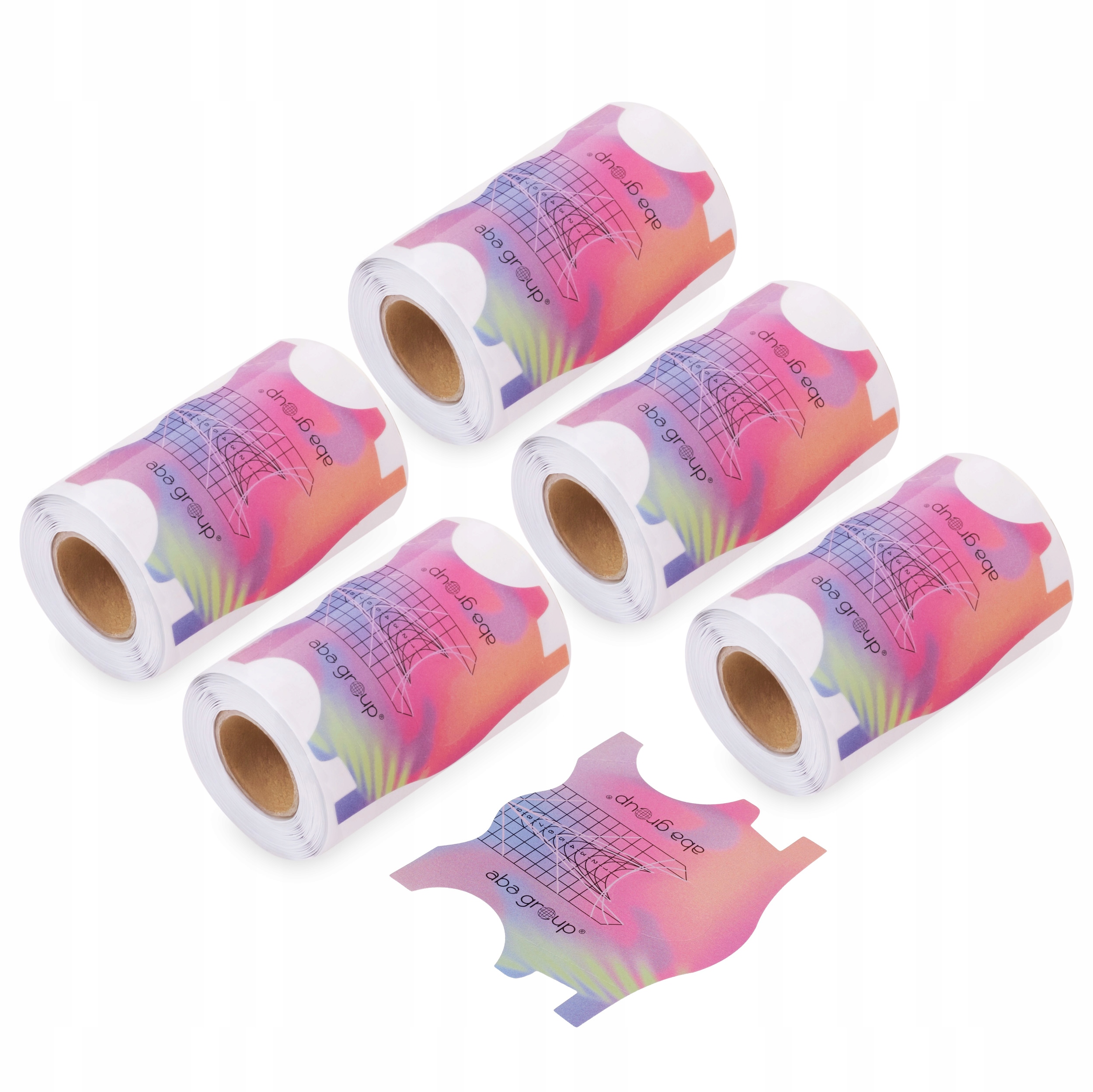 Šablony Formy na prodlužování nehtů pro akrylový gel Aba Group 5 x 100 ks