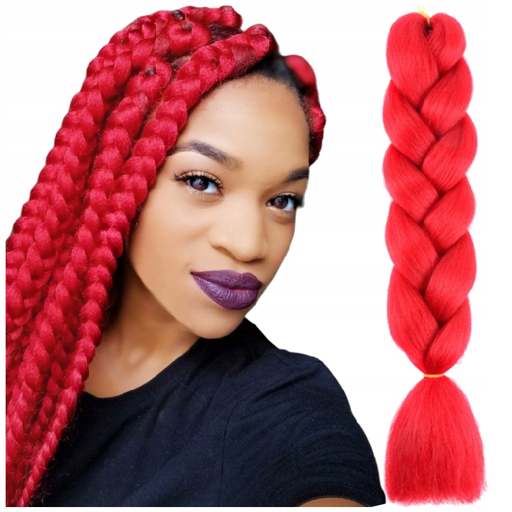 Włosy syntetyczne do warkoczy A13 czerwone SEOL