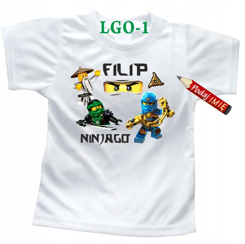 

Koszulka Lego Ninjago z imieniem imię 110 cm