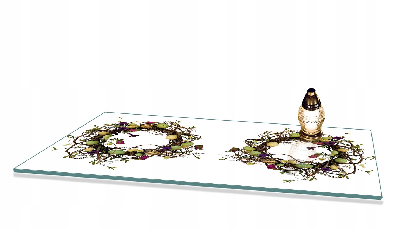 Skleněná Podložka Pod Svíčku Se Vzorem na hřbitov 90x52 cm Velká jako Pomník