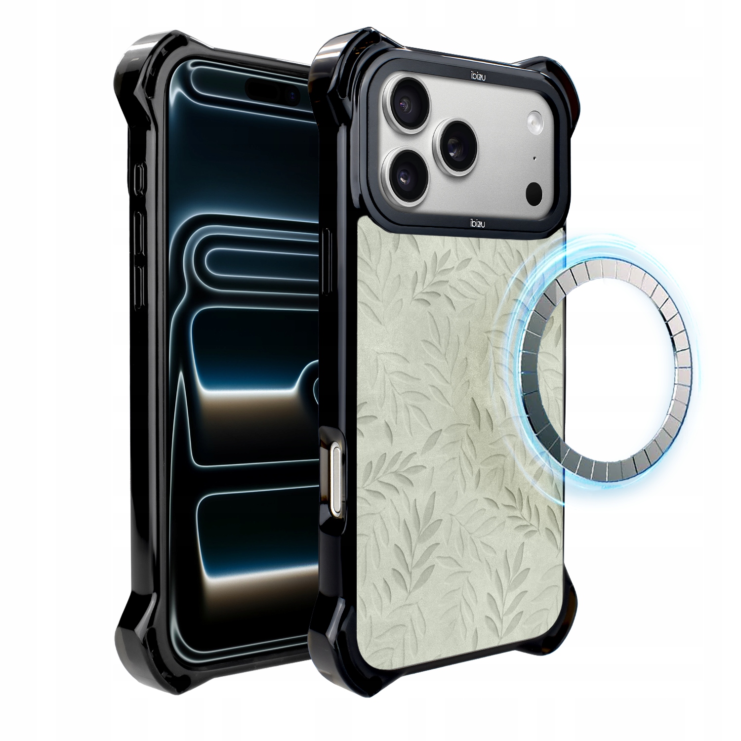 Pouzdro pro iPhone 17 Pro Max Ibizu DropGuard Ultra s MagSafe, olivová stopa