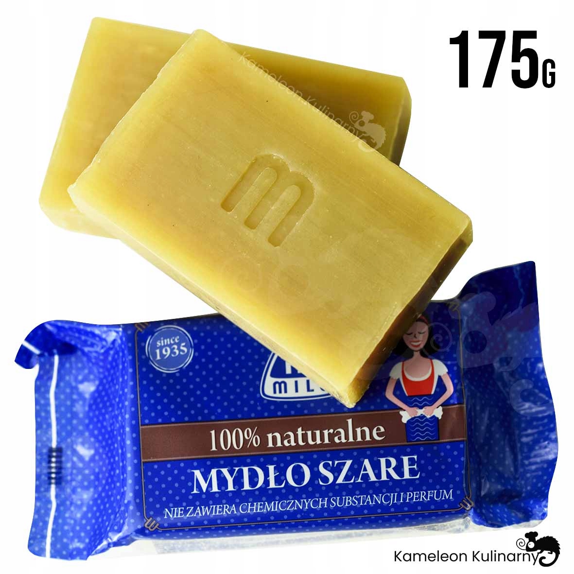 MYDŁO SZARE 100% NATURALNE uniwersalne hipoalergiczne 175g MILO MATTES EAN (GTIN) 8590338911335