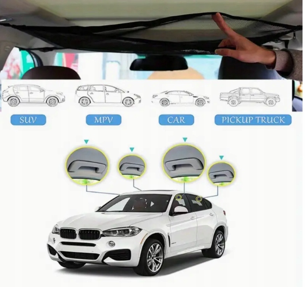 PODWIESZANY ORGANIZER DO SAMOCHODU SIATKA sufitowa podsufitkę do bagaznika Producent bez marki