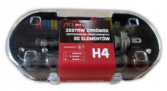 

Zestaw Żarówek i Bezpieczników Samochodowych H4