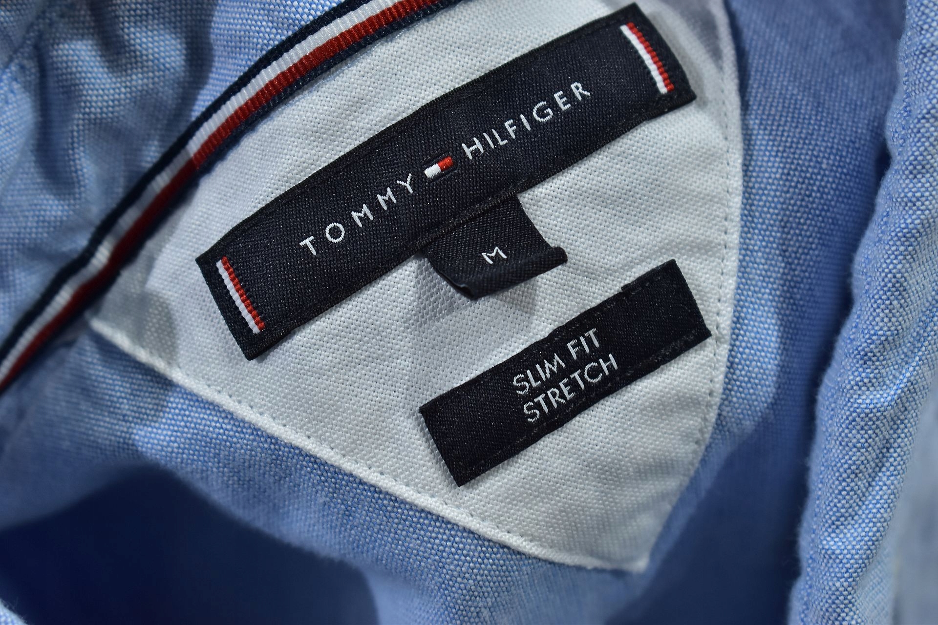 TOMMY HILFIGER Koszula Błękitna Logowana Męska / M Kolor niebieski
