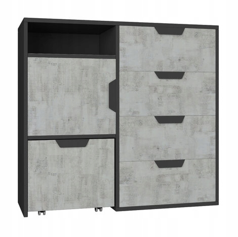 Komoda Cortina 90 cm do obývacího pokoje Ložnice Grafit