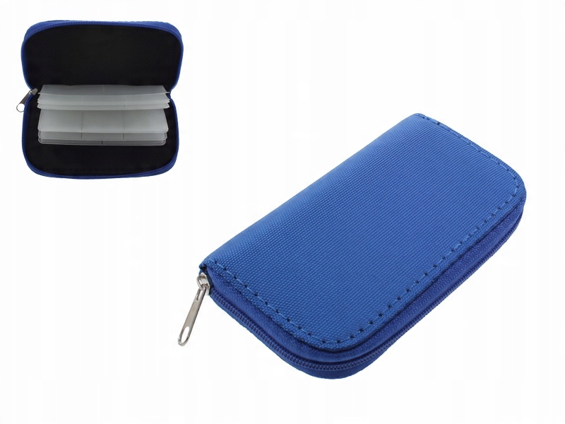 

Etui na Karty Sd Sdhc XC Tf Sim Futerał niebieski