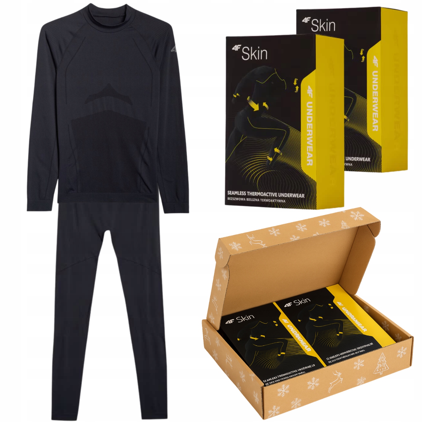 Dárek Vánoční Set 4F Pánské Termoaktivní Spodní Prádlo 4FSKIN Komplet