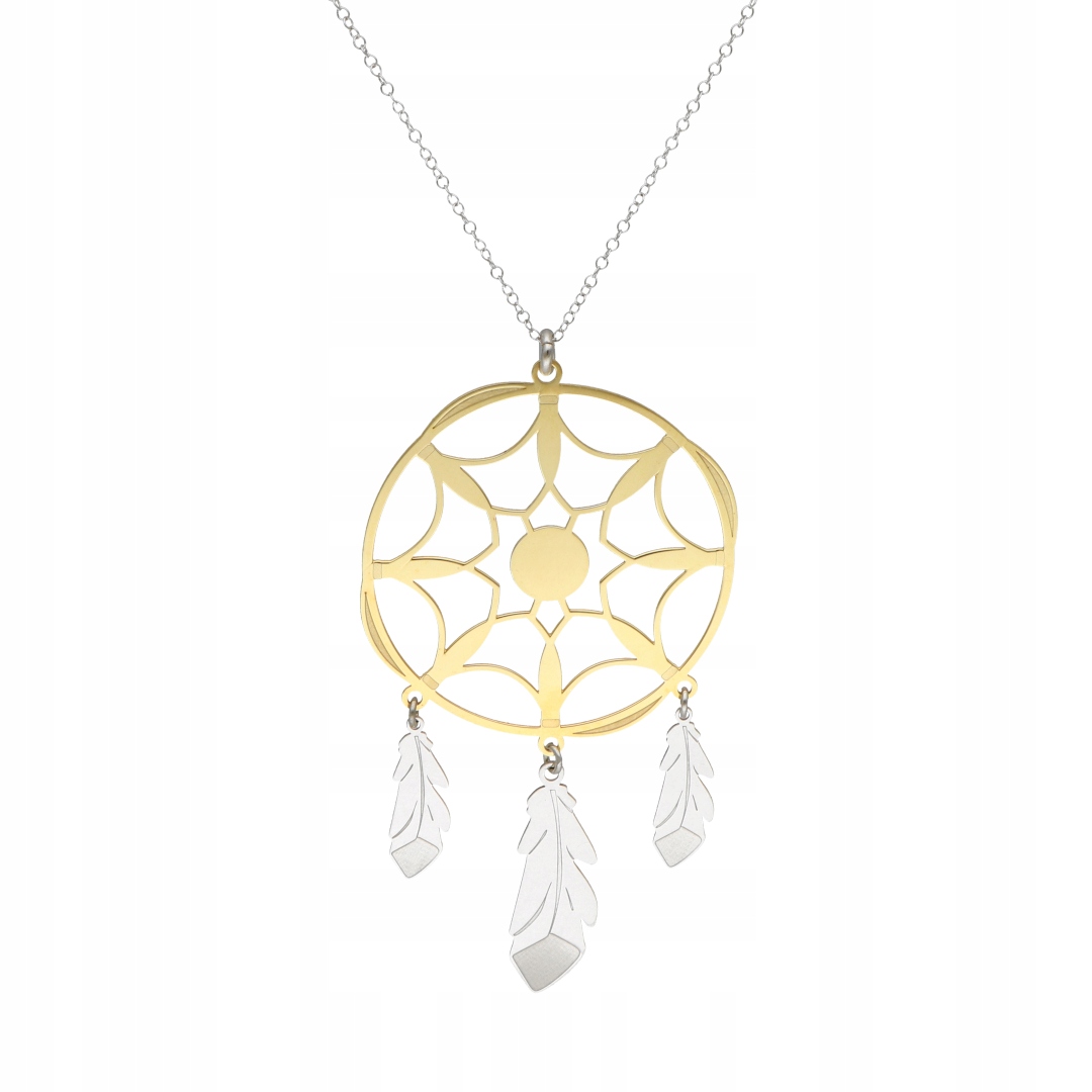 Dlouhý náhrdelník lapač snů 80 cm stříbro