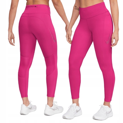 Damskie Legginsy Nike Fast Swoosh Różowe Sportowe na siłownie r. L