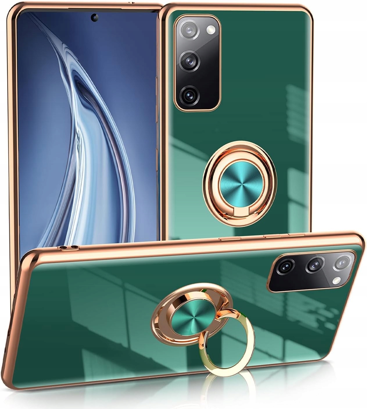 ETUI PLATING RING CASE POKROWIEC do SAMSUNG GALAXY S20 FE +SZKŁO HARTOWANE