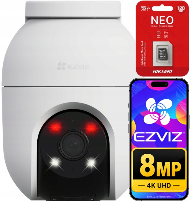 WiFi Ip kamera Ezviz C8c 4K 8Mpx 360° Náhled 24/7 MicroSD karta 128GB