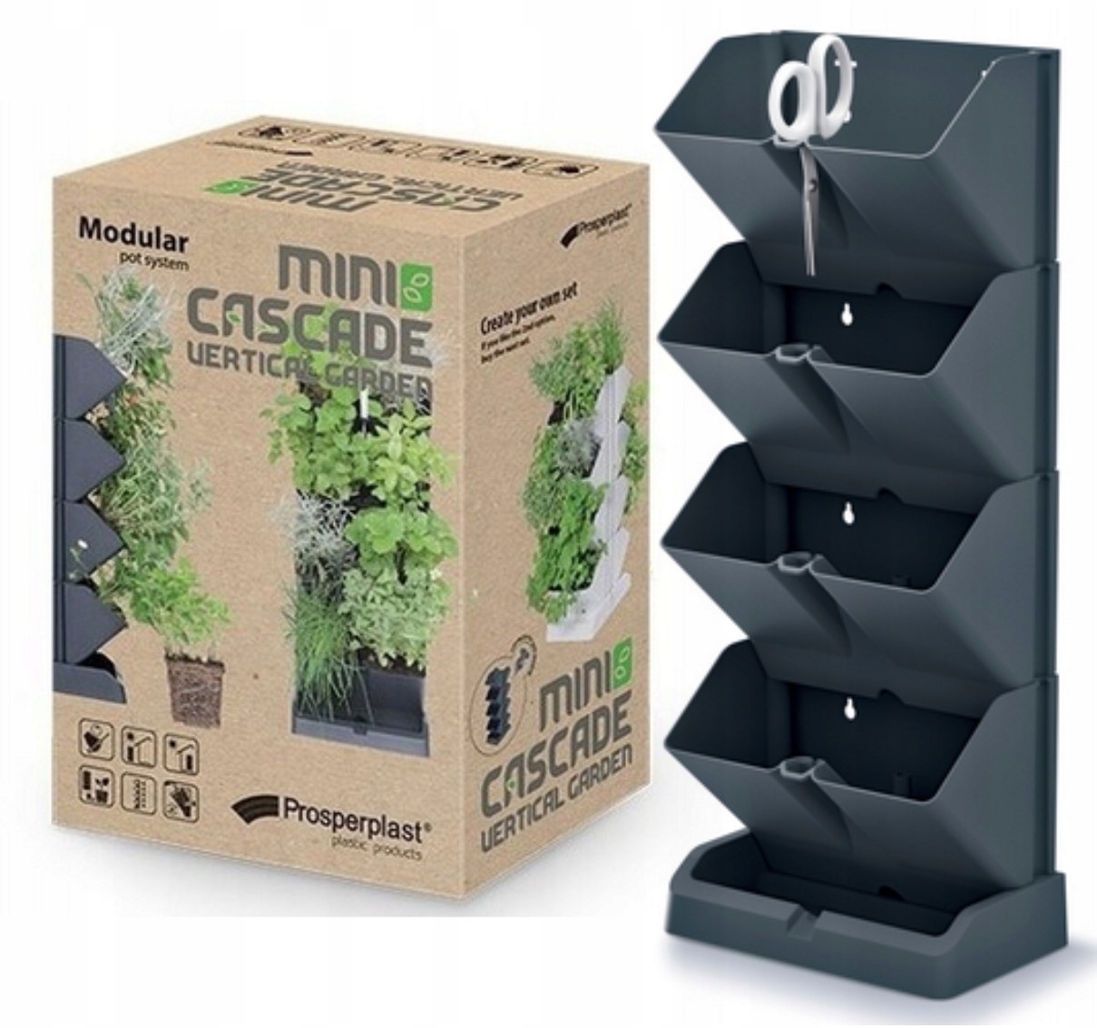 

Ogród Wertykalny Kwiaty Zioła Mini Kaskada Grafit