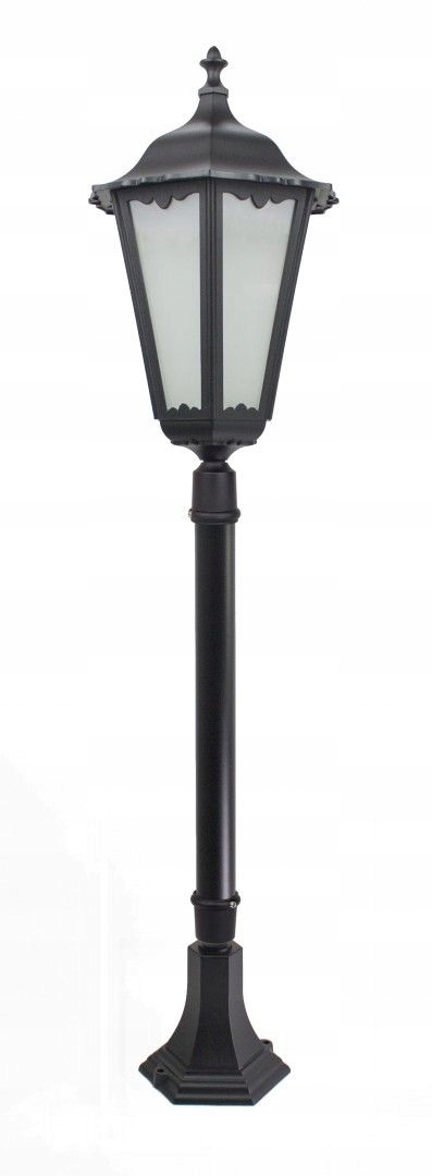 Venkovní stojací lampa zahradní černá skleněná klasická 120 cm Su-ma