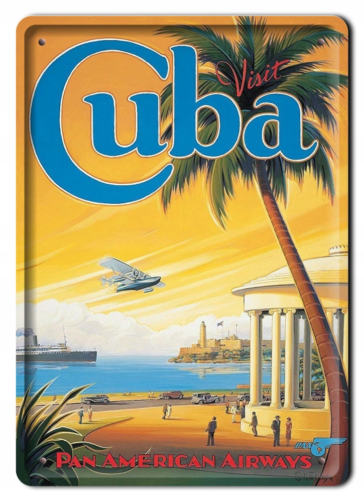 Cuba Plakat Metalowy Szyld Obrazek Retro #20162