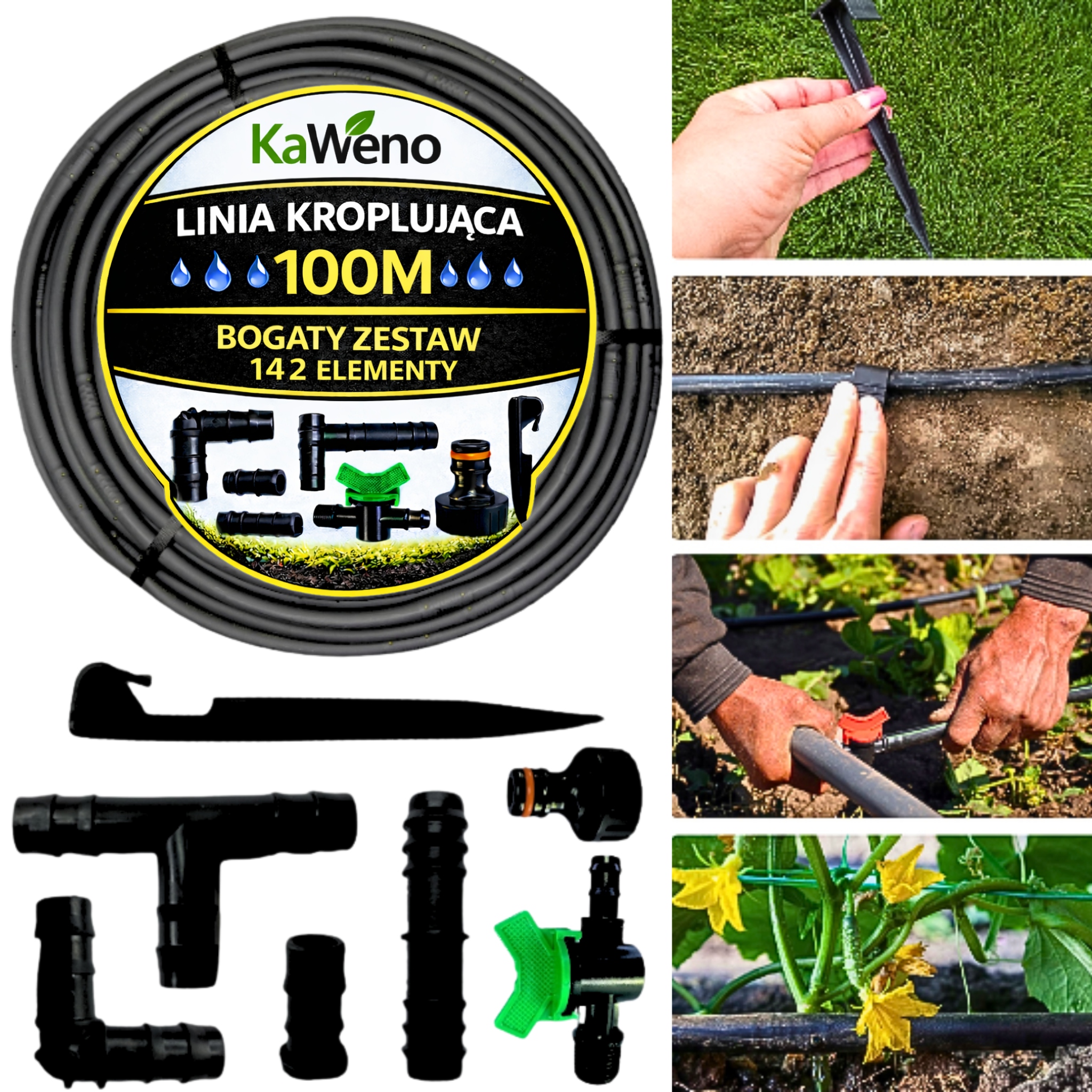Kapková Závlaha Kapkové Zavlažování 100 M 142 Prvků Kapací Hadice