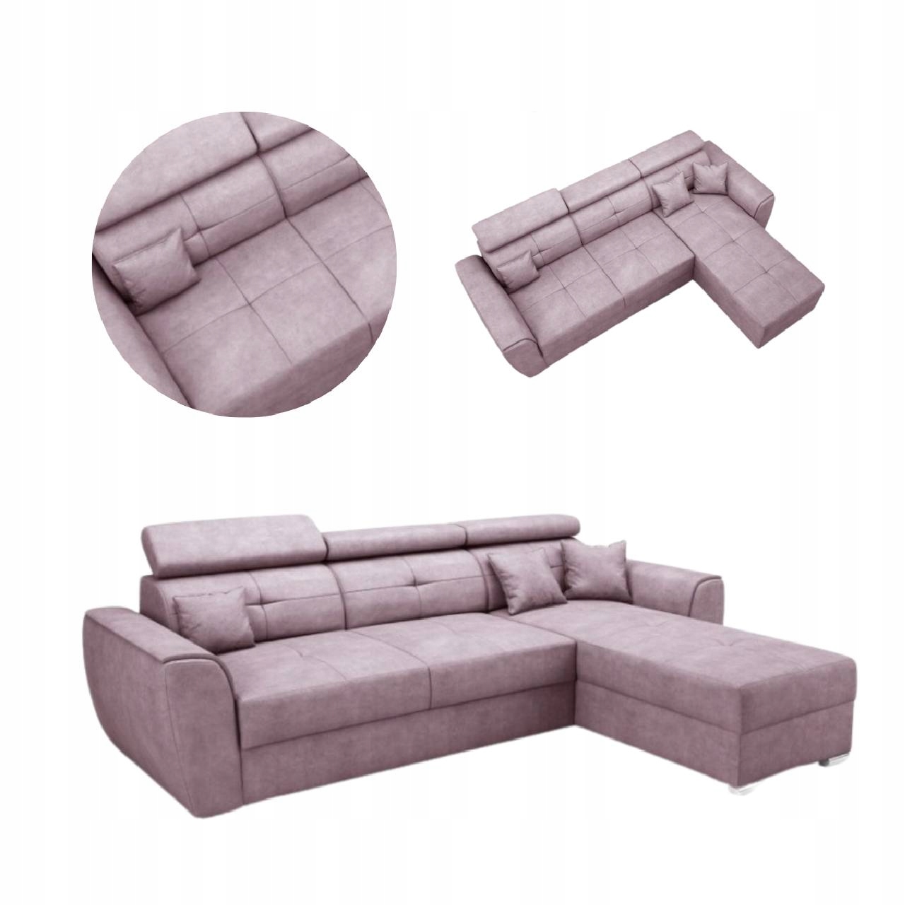 NAROŻNIK NEVADA ROGÓWKA RUCHOME ZAGŁÓWKI POJEMNIK NA POŚCIEL FUNKCJA SPANIA