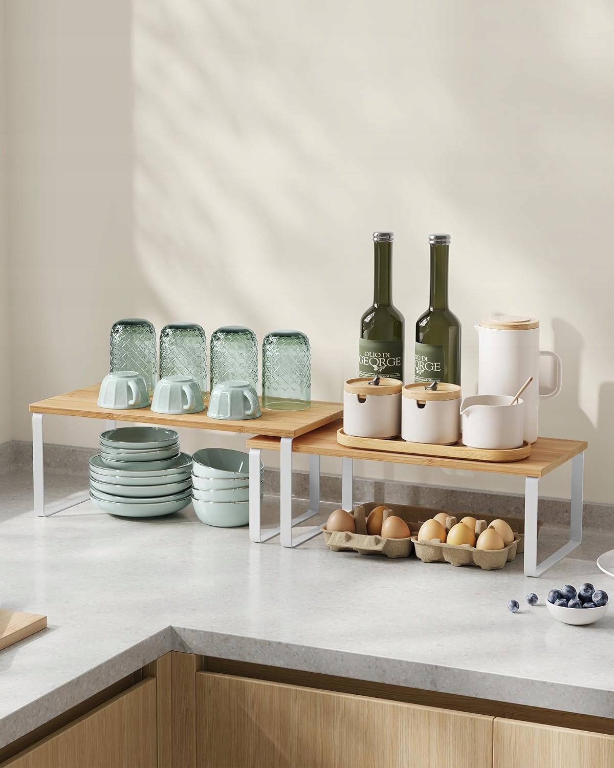POŁKI KUCHENNE REGAŁ ORGANIZER KOMPLET 4 STYL INDUSTRIALNY LOFT - 40 cm - Marka Songmics