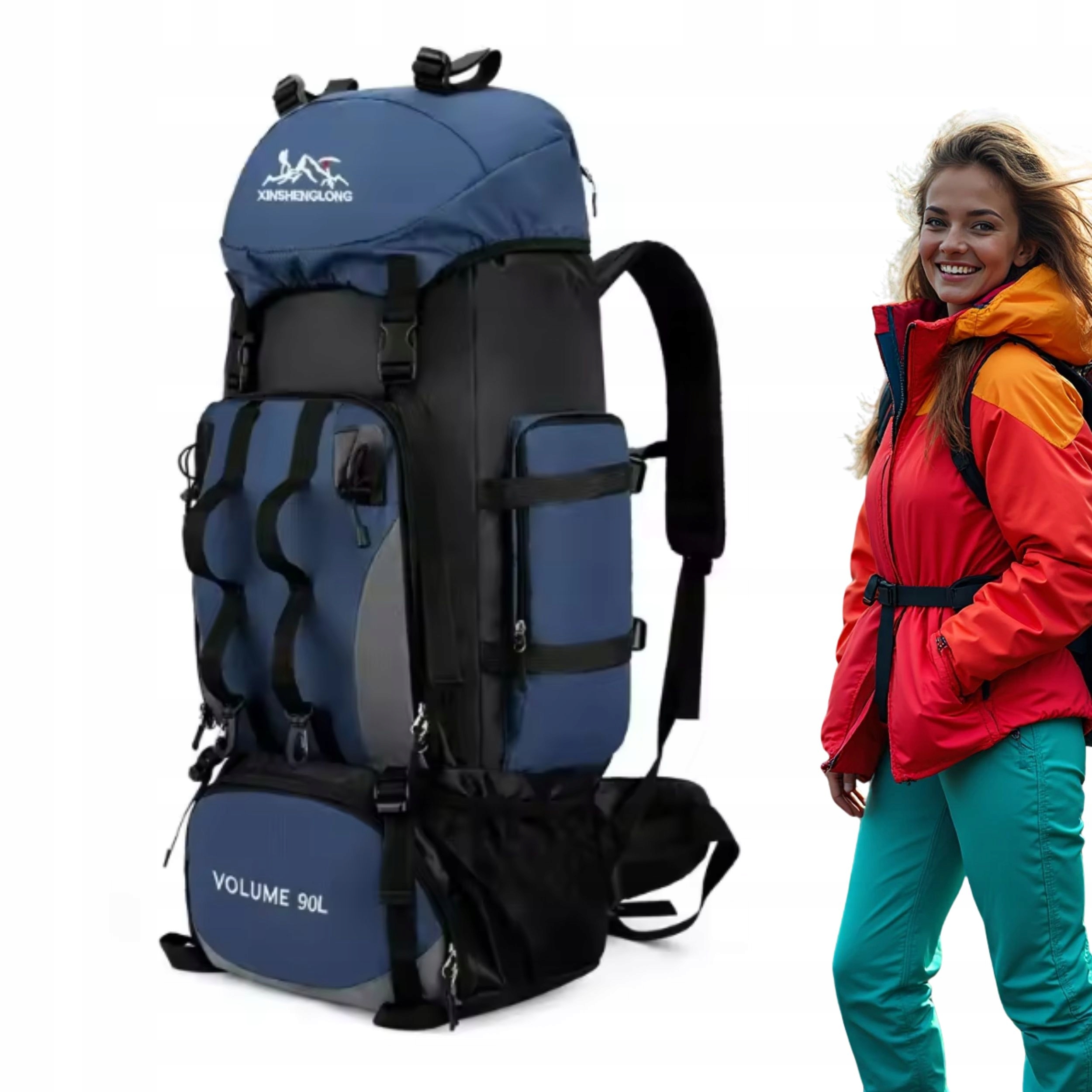 Evakuační Batoh Pro Turisty, Horský, Velký Objem 90L Pro Dlouhé Výlety