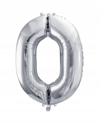 

Balon Foliowy cyfra srebrna "0" ,35 cm