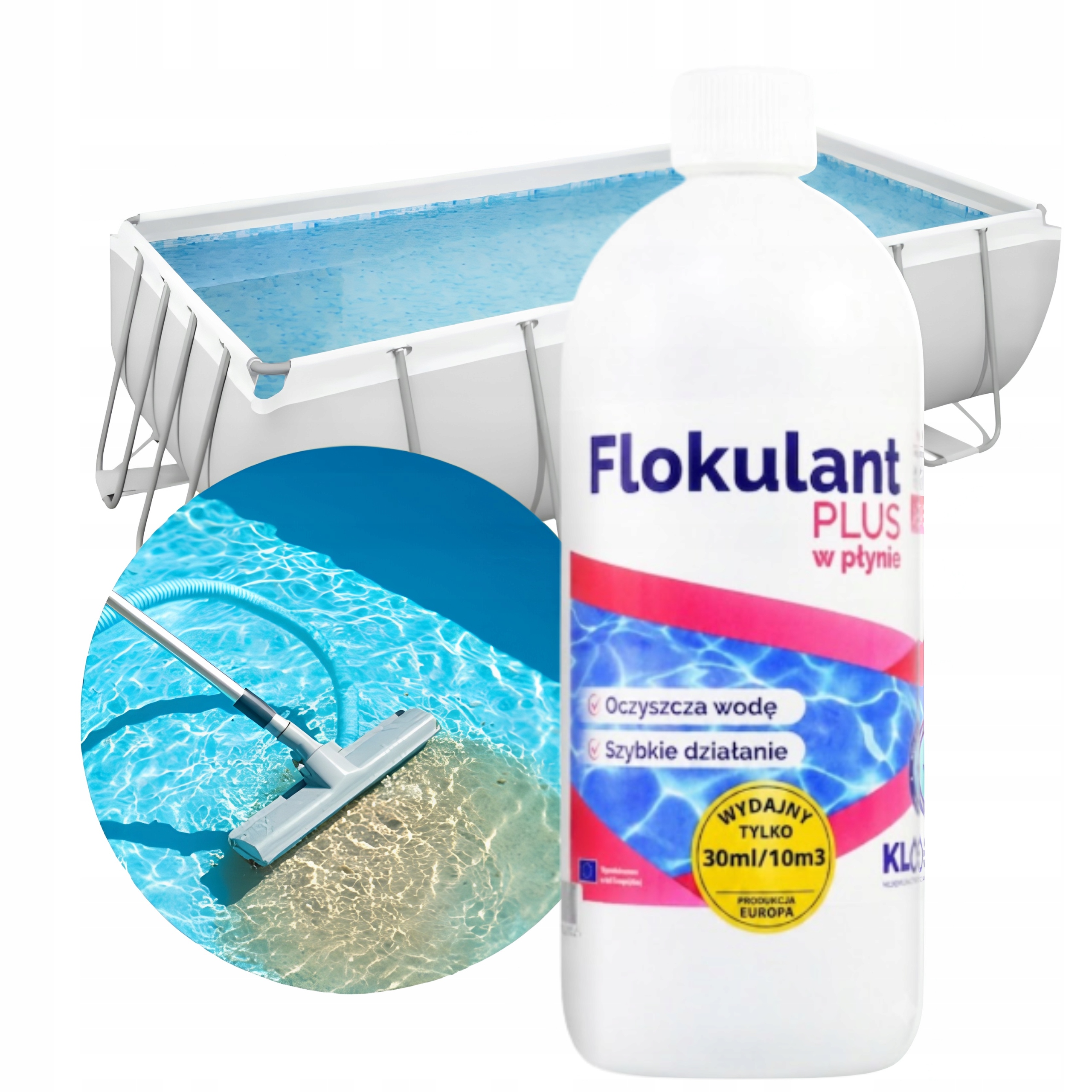 Flokulant Plus KLOER, płynny koagulant do basenu 1 L
