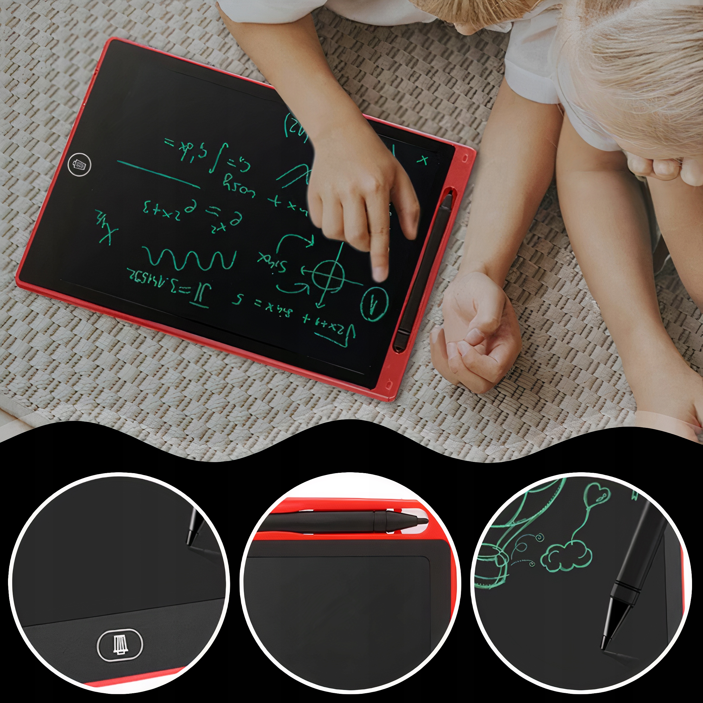 TABLET GRAFICZNY 8,5 CALA DO RYSOWANIA ZNIKOPIS TABLICA CZERWONY PREZENT Płeć chłopcy dziewczynki