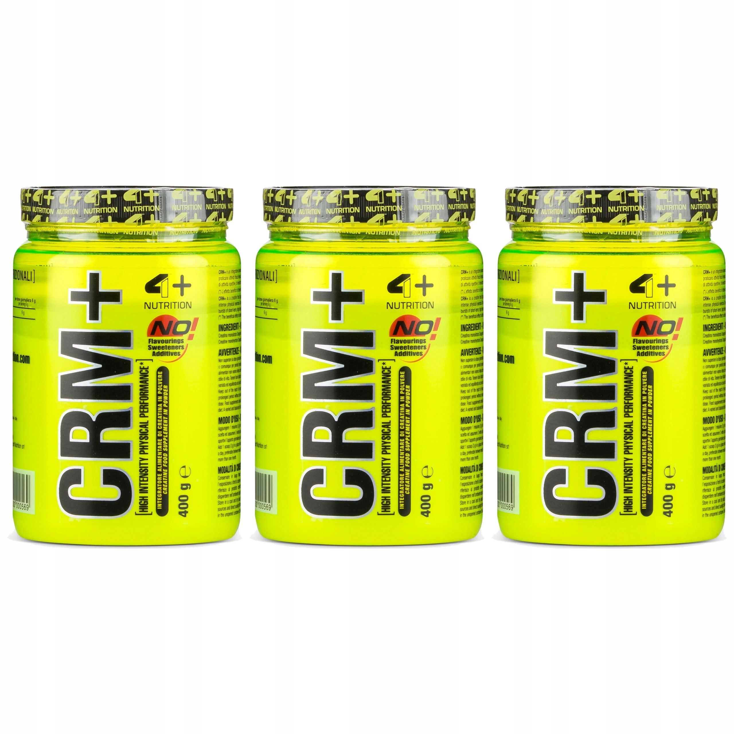 3x Kreatin Monohydrát Creapure 400g Svalová Síla 4+ Nutrition